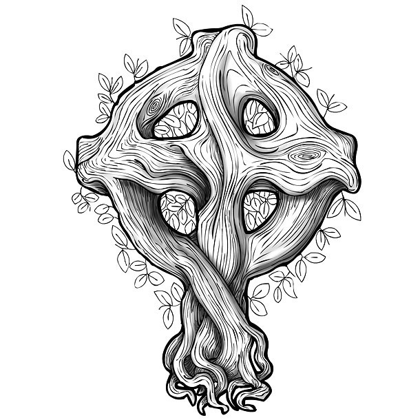 Christian Tree Cross Tattoo Design