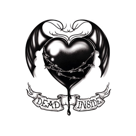 Dead Inside Black Heart Tattoo Design