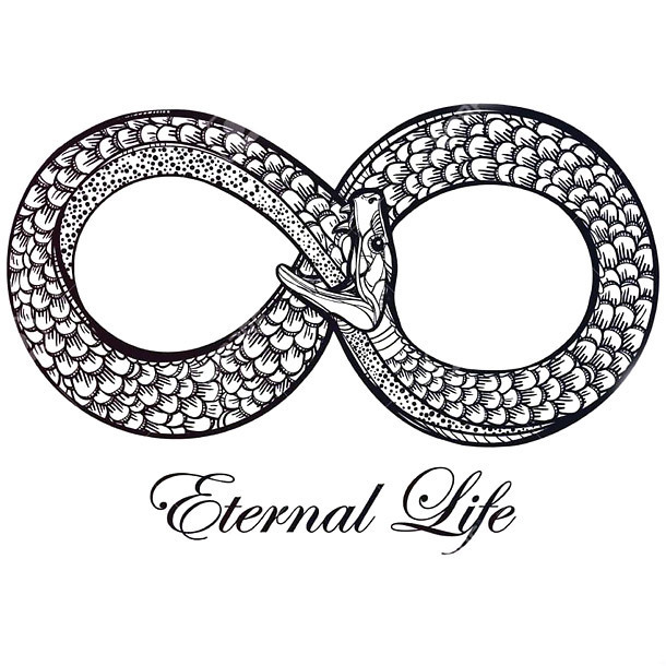 Eternal Life Infinity Snake Tattoo Design