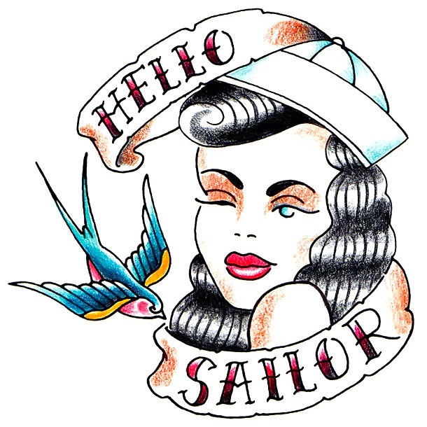 Nautical Hello Sailor Tattoo Design