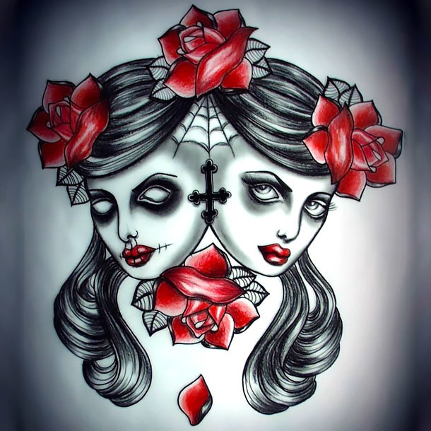 Neo Traditional Gothic Tattoo Design