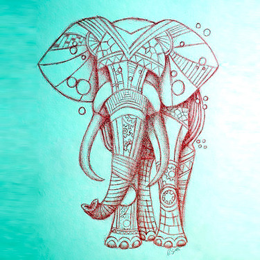 Pink Elephant Tattoo
