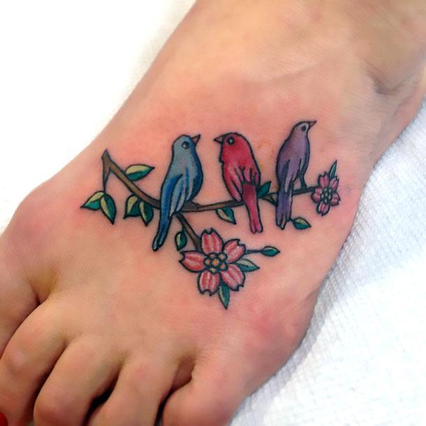 Foot Bird Tattoo by Solid Heart Tattoo