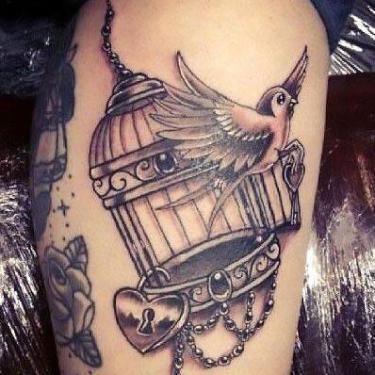 Locked Bird Is Free Tattoo