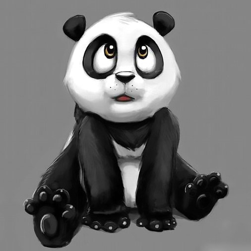 Surprised Panda Bear Tattoo Design