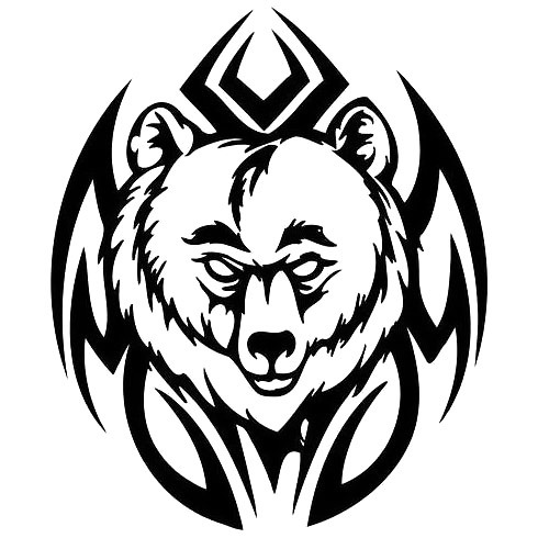 Tribal Head Bear Tattoo Design