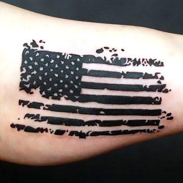 Black American Flag Tattoo