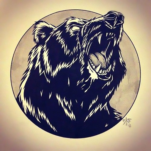 Head of Grizzly Bear Tattoo Design