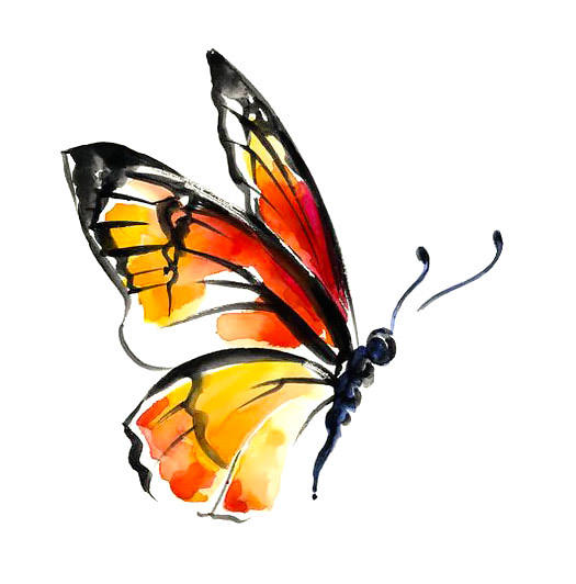Monarch Watercolor Butterfly Tattoo Design
