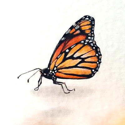 Realistic Little Monarch Butterfly Tattoo Design