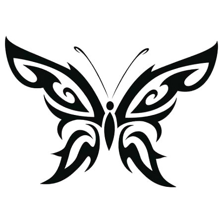 Simple Tribal Butterfly Tattoo Design